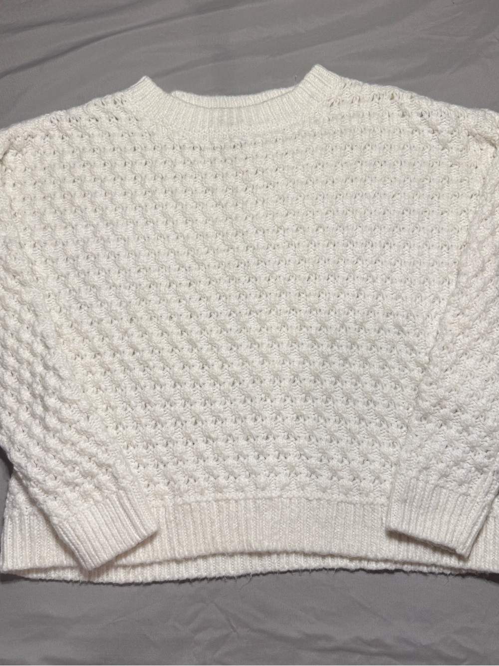 Loft Classic White Chunky Knit Women's Sweater Large